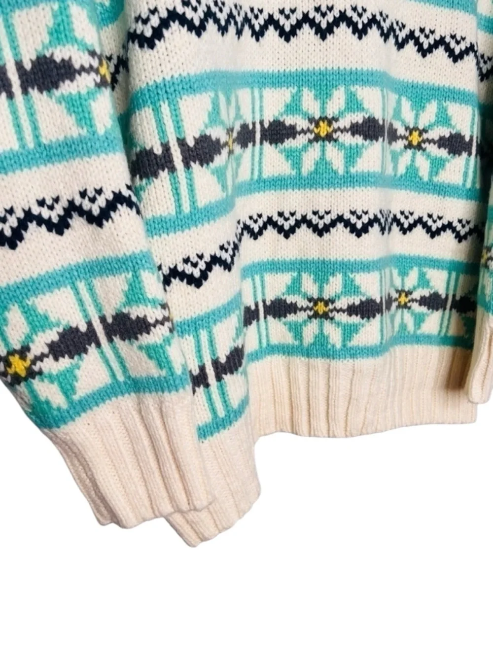 AMERICAN EAGLE Oversized Fair Isles Mock Neck Winter Sweater  Size L — WOW!!!